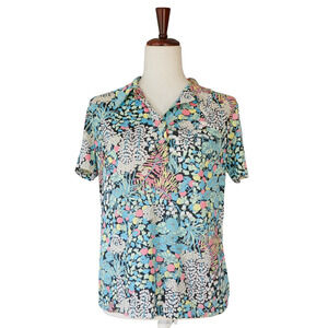 VTG 70s Lily of the Valley Fruit Floral Shirt Hippie Festival Retro Boho Cottage